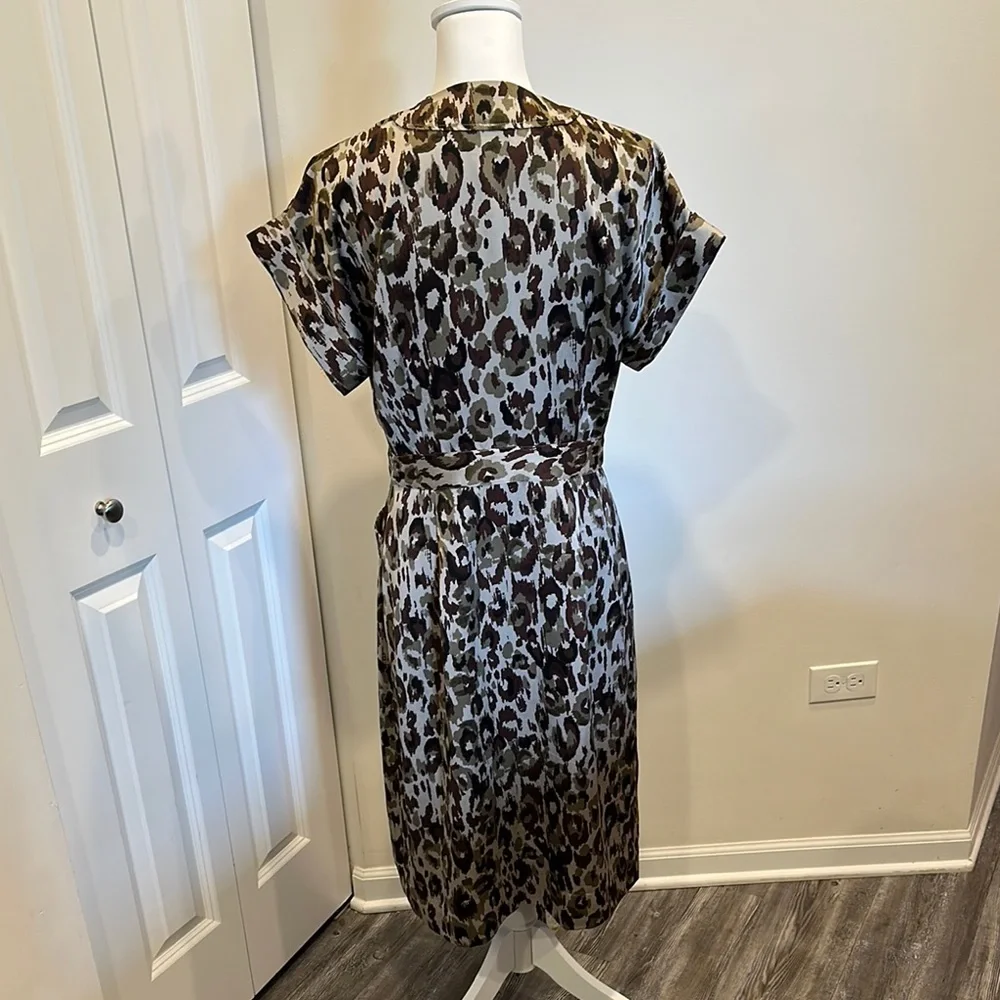 J. Crew Animal Print Tie-Front Wrap Dress